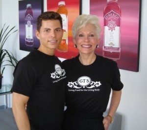 Gt Dave with his Mother at Millenium Prodcuts Headquarters Synergy Kombucha founder Gt Dave poses for a picture with his Mother, whose succeessful battle with cancer he atttributes to his product, at Millenium Products Headquarters.