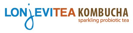 The banner logo for Longevitea Kombucha