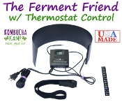 Learn more about the Kombucha Mamma Ferment Friend Heating System with Thermostat, part of the family of KKamp Kombucha Heating Mats