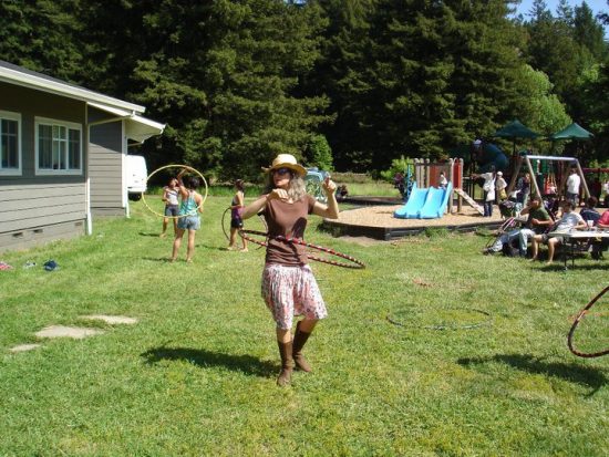 Hula hooping on the grass at Salmon Creek school, site of the Freestone Fermentation Festival 5.21.11