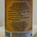 Unity Vibration Kombucha Beer Ginger Flavor back label