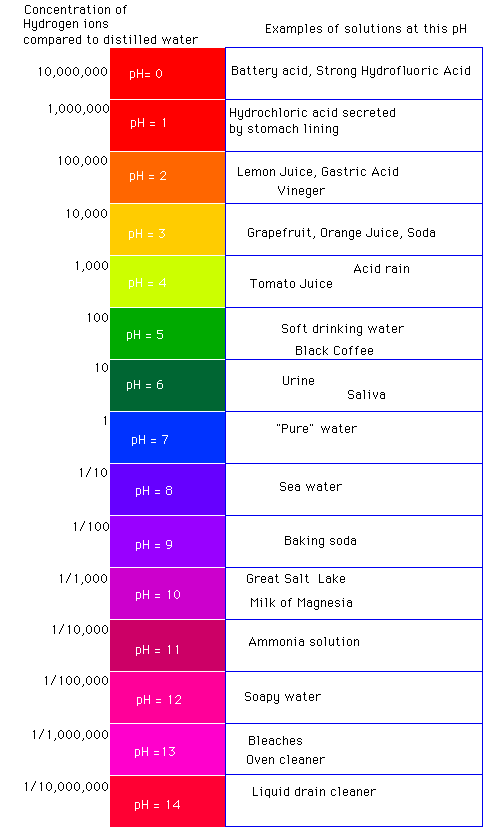 skala pH reprezentująca pełne spektrum od 0 do 14, kwas do alkalicznego