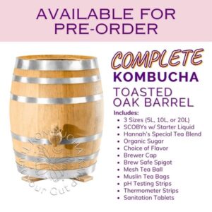 USA Made Toasted Oak Barrel KOMBUCHA Complete Package