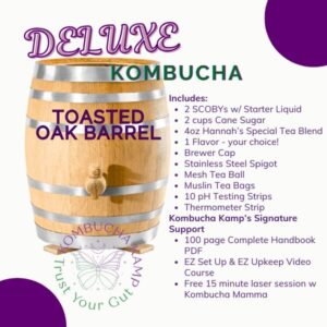 USA Made Toasted Oak Barrel Continuous Brew KOMBUCHA Deluxe Package