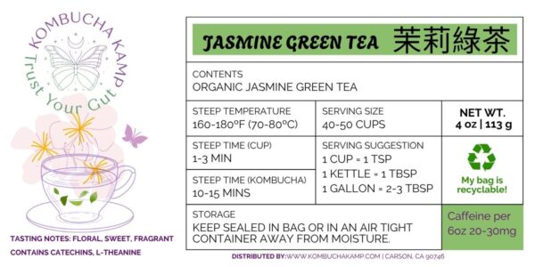 Jasmine Green Tea - Loose Jasmine Green Leaf