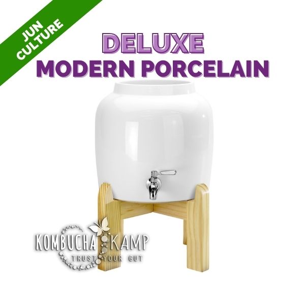 Modern Porcelain Vessel with Deluxe Jun Tea Brewer Continuous Package