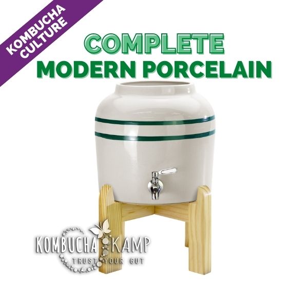 Modern Porcelain Vessel with Complete Kombucha Brewer Continuous Package