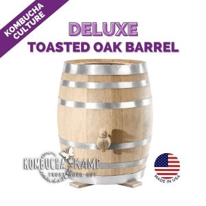 Toasted Oak Barrel Vessel with Deluxe Kombucha Tea Brewer Continuous Package