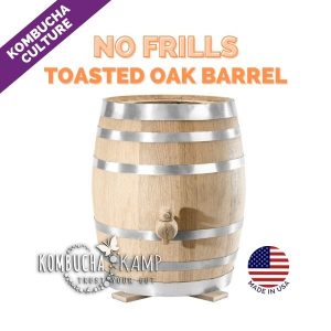 Toasted Oak Barrel Vessel with Deluxe Kombucha Tea Brewer Continuous No Frills Package