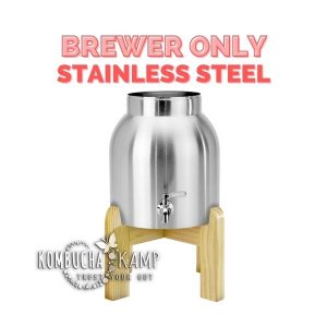Stainless Steel Vessel with Fine Finish Wood Stand