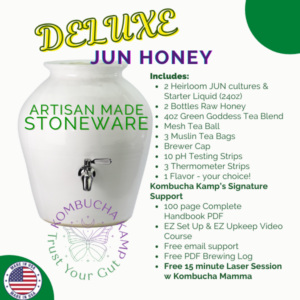USA Handmade Stoneware Artisanal Crock - Continuous Brew JUN Deluxe Package
