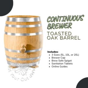 USA Made Toasted Oak Barrel Perfect for Continuous Brewing