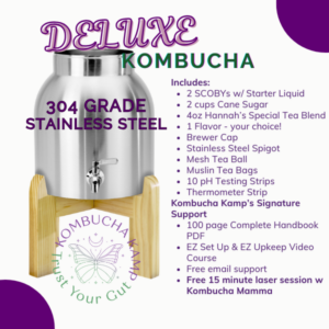 Stainless Steel Vessel & Stand with Deluxe Kombucha Tea Brewer Continuous Package