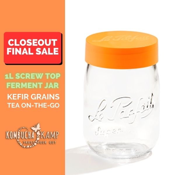 Glass Jars with Stainless Steel Lids 33.8-fl.oz.