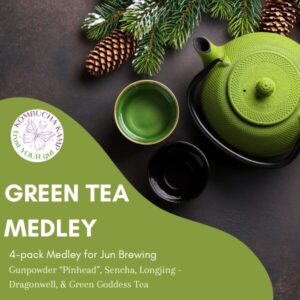 Green Tea Medley: 4-Pack for Sipping or Jun Brewing